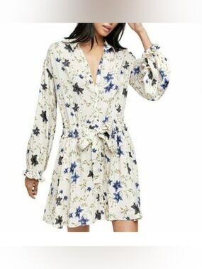 Free People Lighten Up Floral Long Sleeve Mini Dress size XS